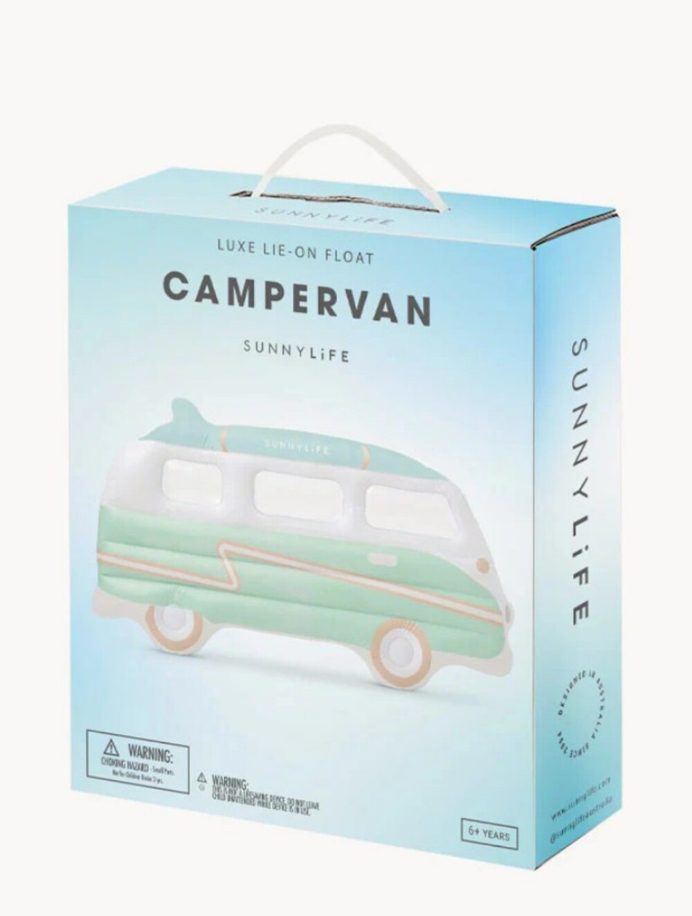 Sunnylife Luxe Lie-On Oversized Campervan Float Retro Green & White New